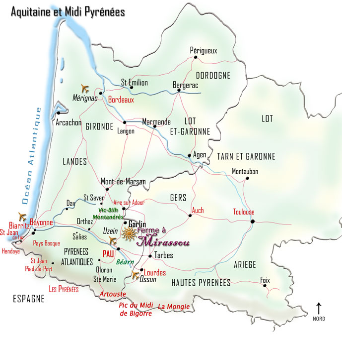 gites mirassou : plan tourisme